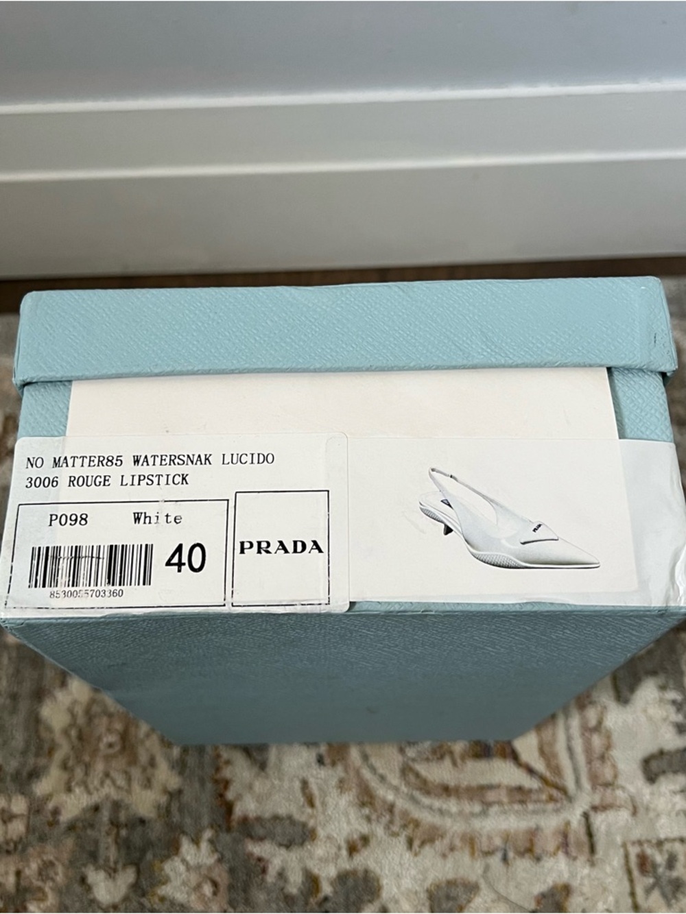 Prada White Pointed-Toe Kitten Heel - Picture 13 of 13
